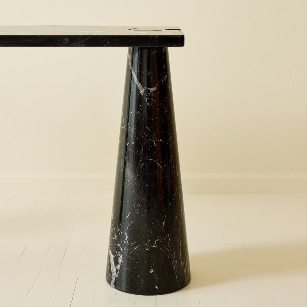 Angelo Mangiarotti Black Marble Console Table, 1970s