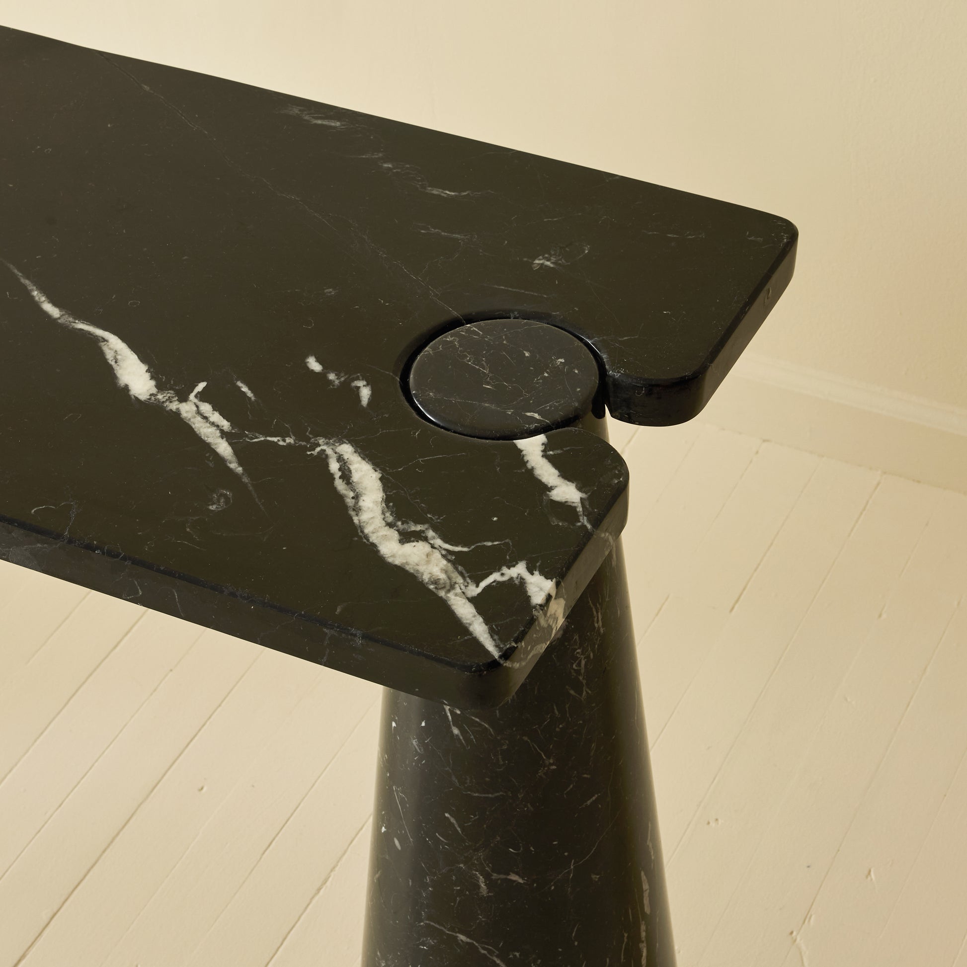 Angelo Mangiarotti Black Marble Console Table, 1970s