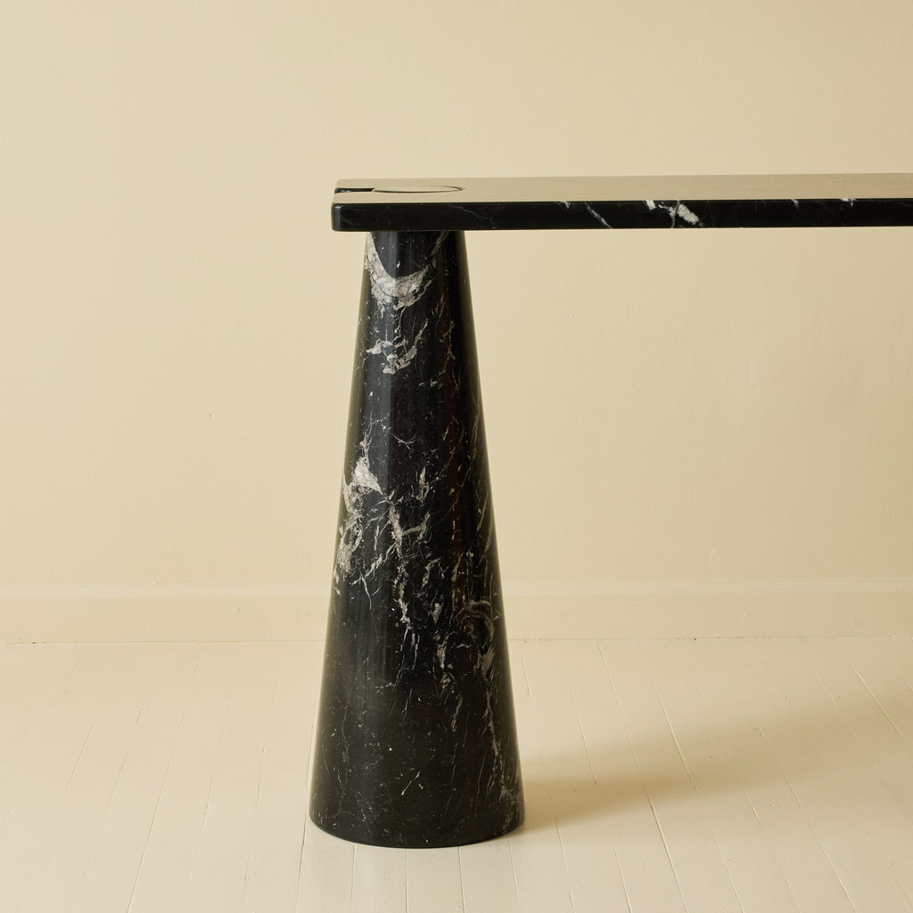 Angelo Mangiarotti Black Marble Console Table, 1970s