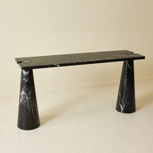 Angelo Mangiarotti Black Marble Console Table, 1970s