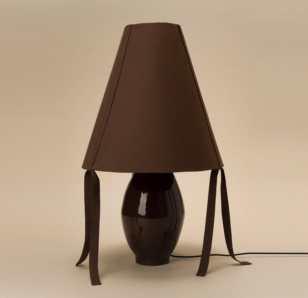Brown Ceramic Lamp Large by Los Objetos Decorativos