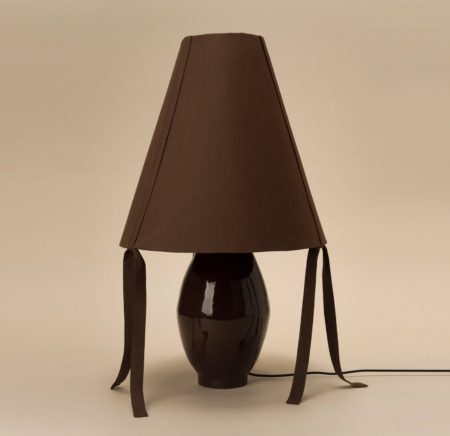 Brown Ceramic Lamp Large by Los Objetos Decorativos