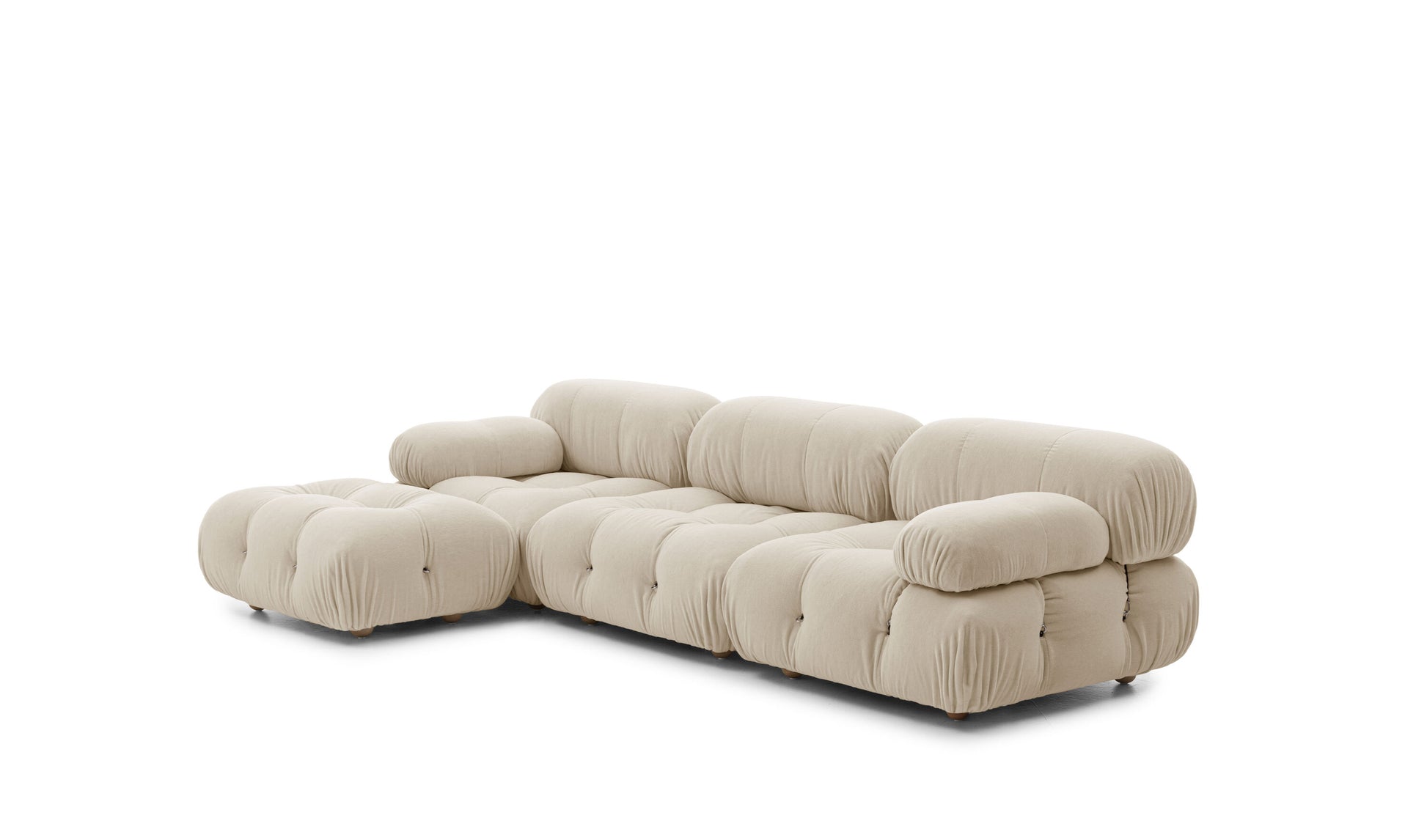 SOLD Mario Bellini "Camaleonda" Sofa, 1970s Vintage Mid Century Modular Sofa in Light Camel Boucle, C&B Italia
