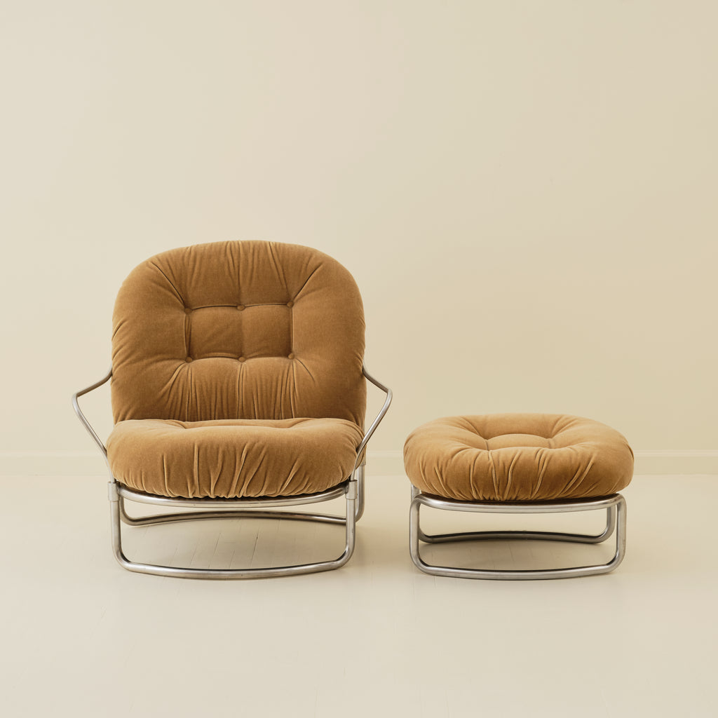 Carlo De Carli Model 915 Armchair With Ottoman by Cinova, 1960s