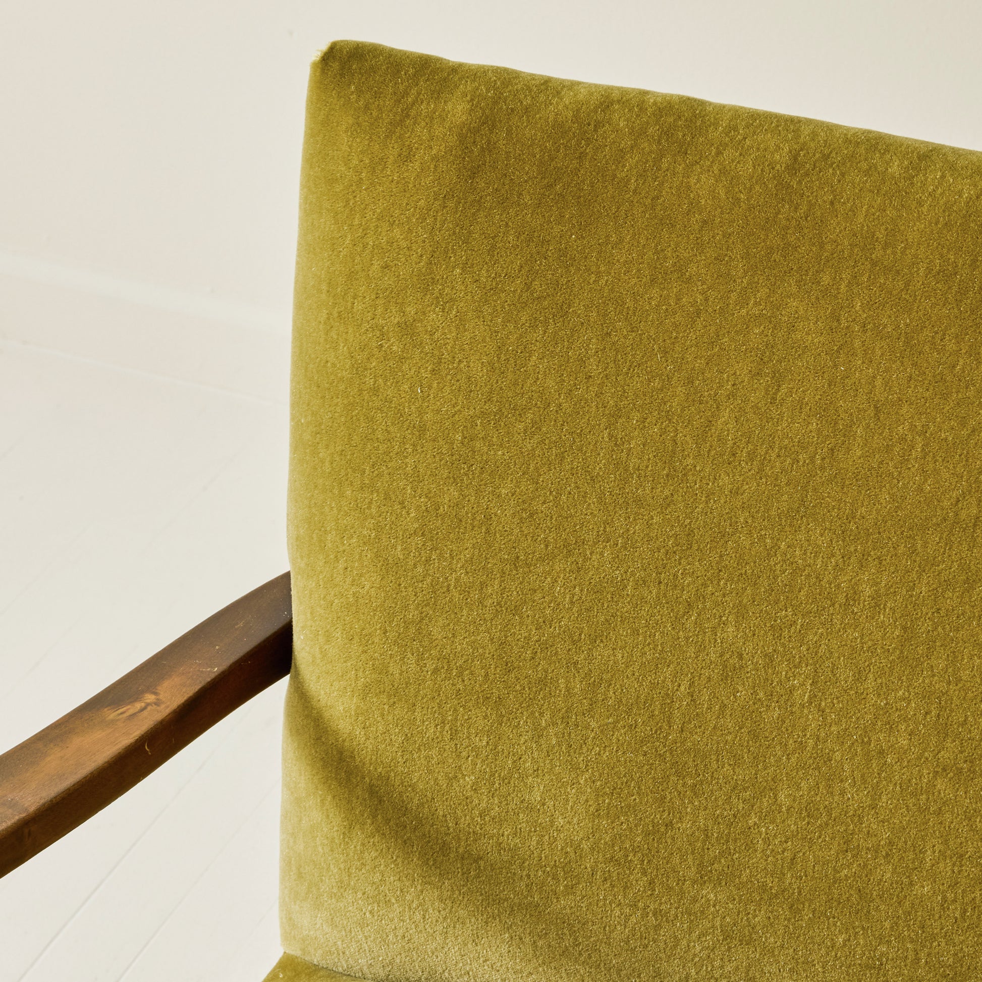 Scandinavian Art Deco Walnut Chair With Mohair Upholstery, 1940's