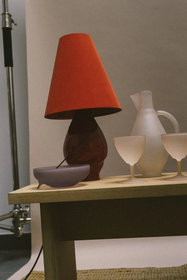 Dark Red Conical Glass Table Lamp I by Los Objetos Decorativos