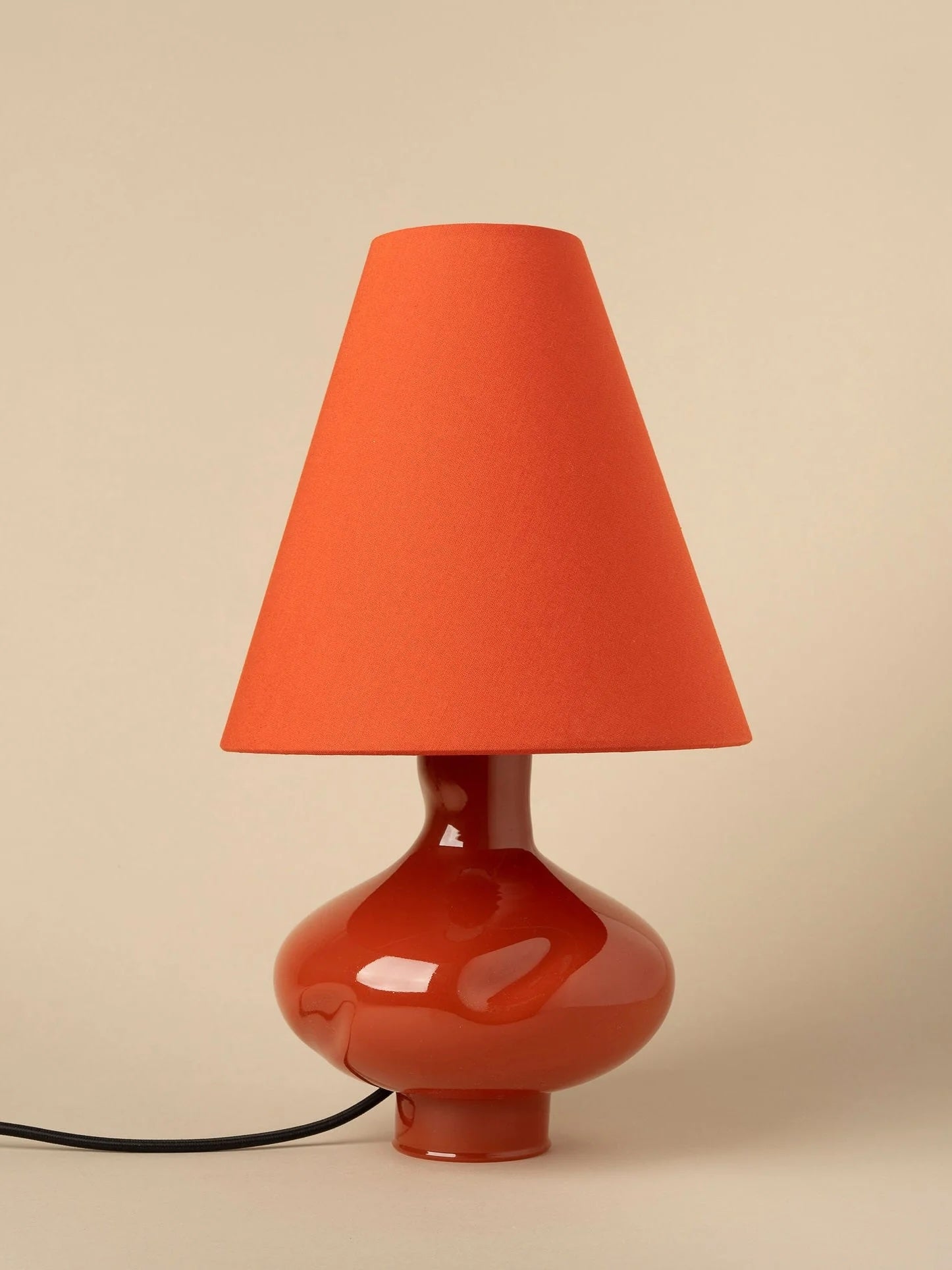Dark Red Conical Glass Lamp II by Los Objetos Decorativos