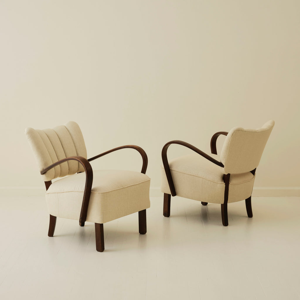 Jindrich Halabala Art Deco Bentwood Armchairs, 1940's