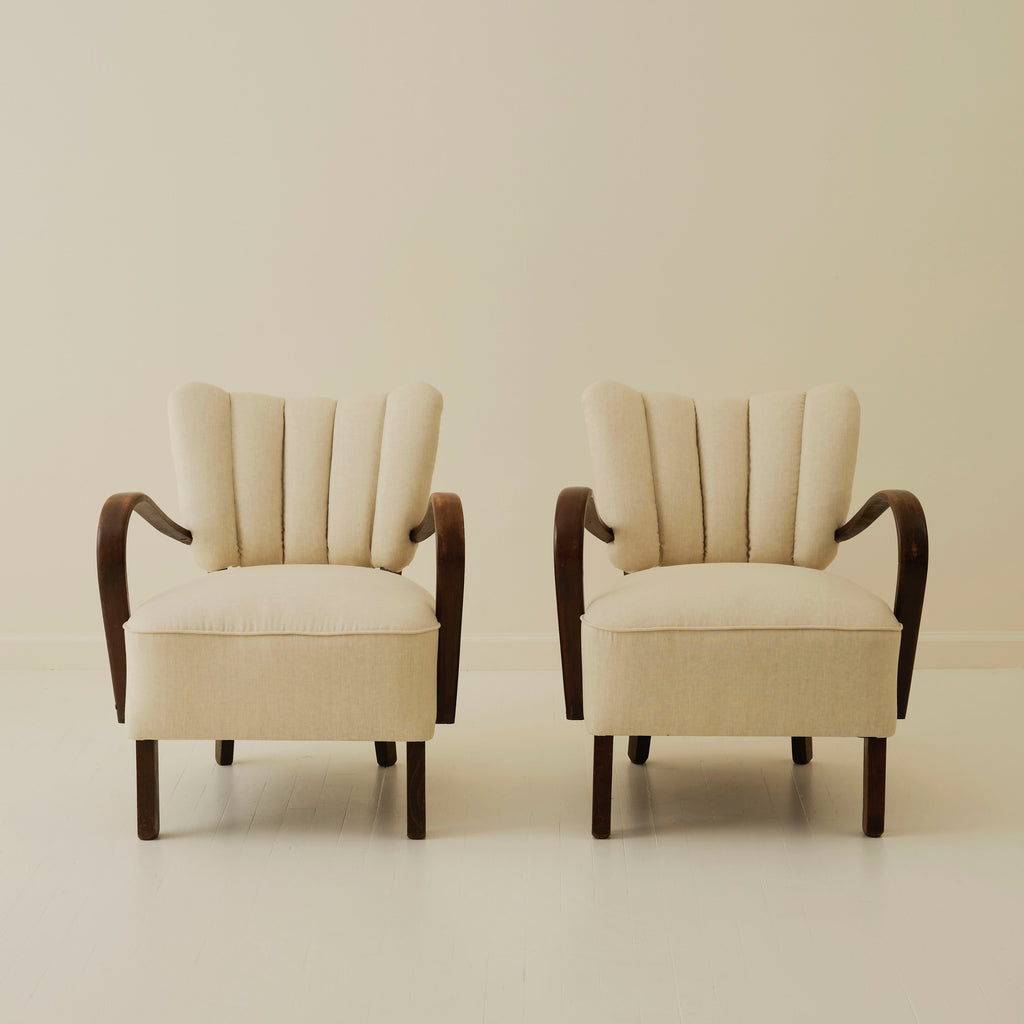 Jindrich Halabala Art Deco Bentwood Armchairs, 1940's