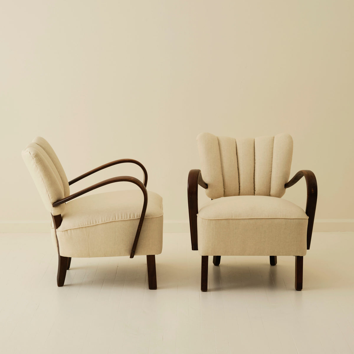 Jindrich Halabala Art Deco Bentwood Armchairs, 1940's