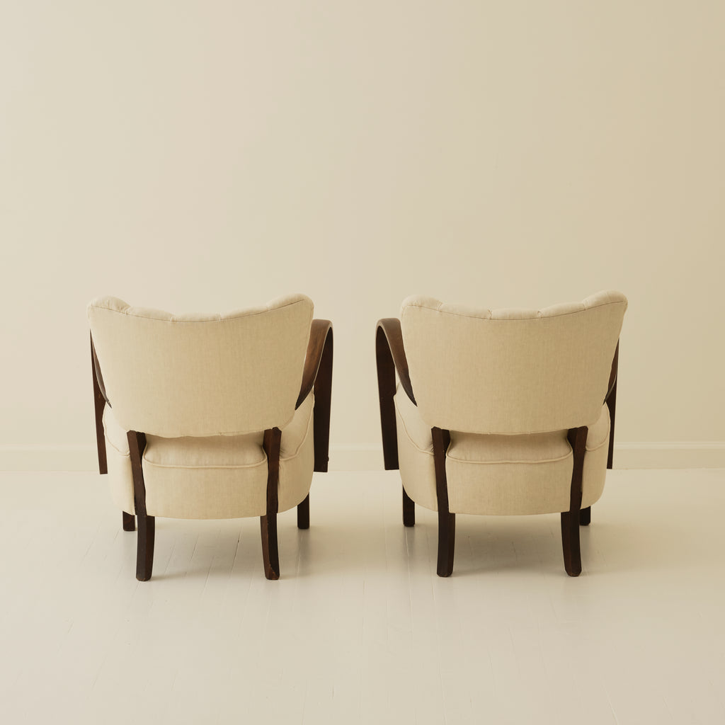 Jindrich Halabala Art Deco Bentwood Armchairs, 1940's