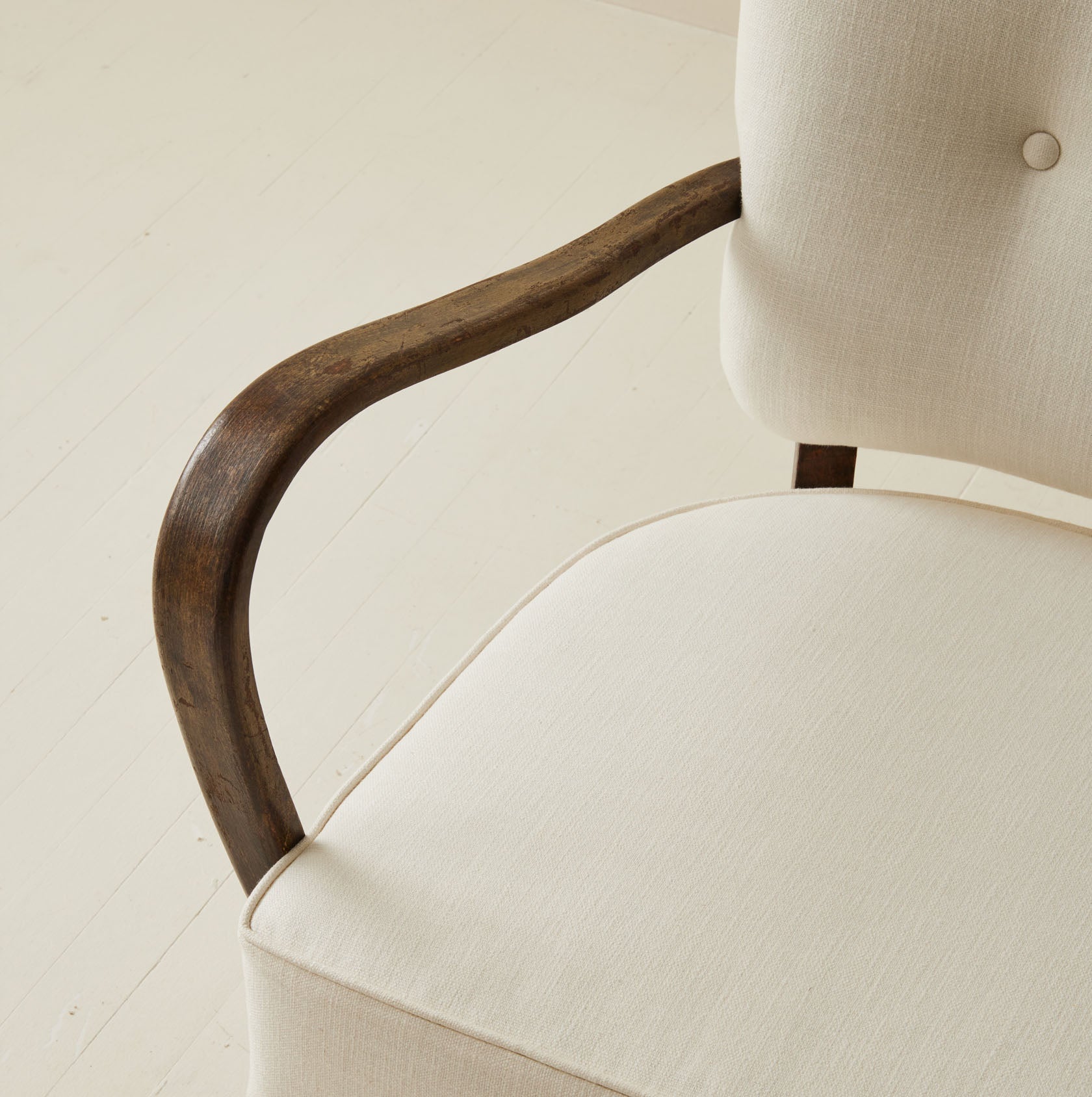 Jindrich Halabala Patinated Bentwood Lounge Chairs, a pair, 1930's.