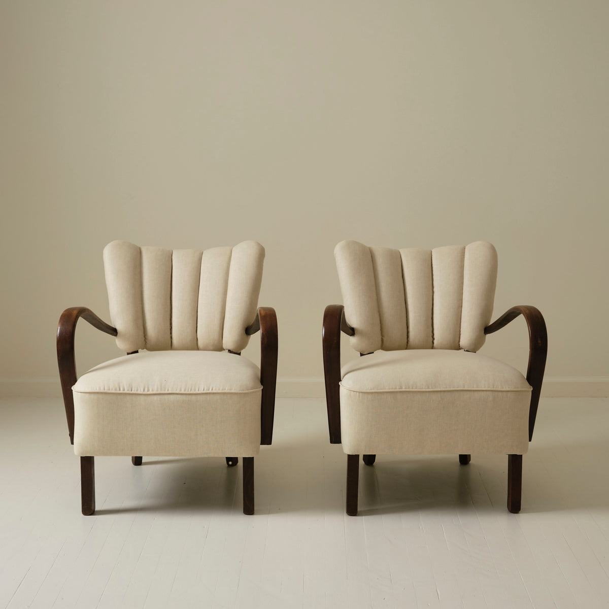 Jindrich Halabala Art Deco Bentwood Armchairs, 1940's