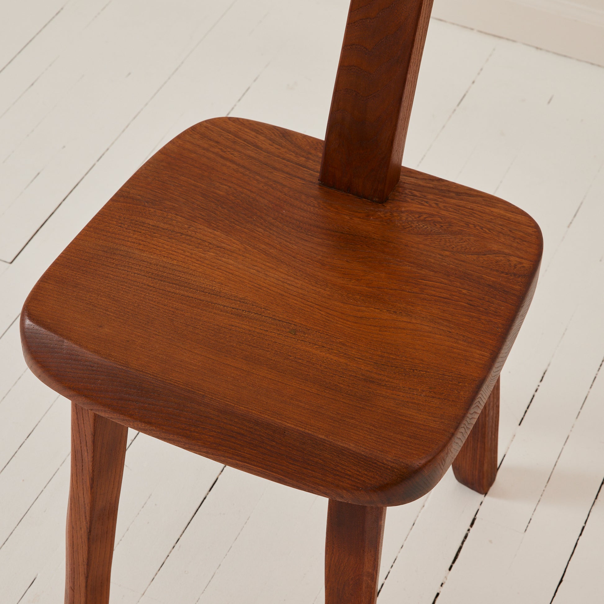Olavi Hanninen Brutalist T Chair in Solid Elm, 1950's