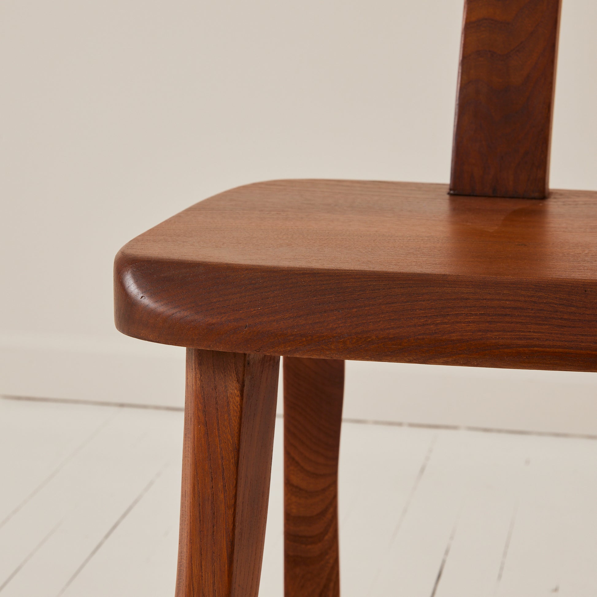 Olavi Hanninen Brutalist T Chair in Solid Elm, 1950's