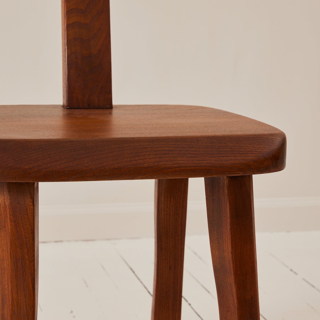 Olavi Hanninen Brutalist T Chair in Solid Elm, 1950's