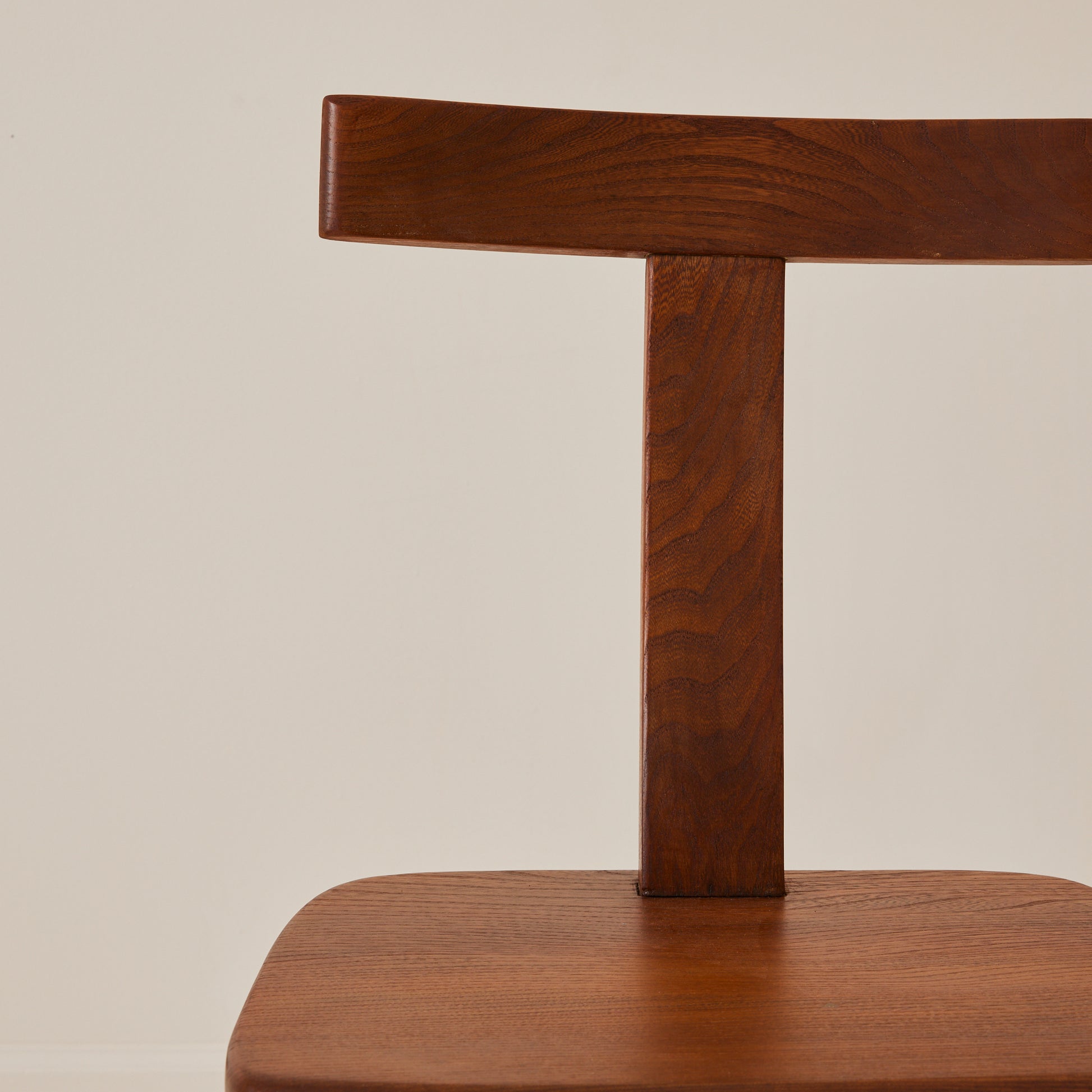 Olavi Hanninen Brutalist T Chair in Solid Elm, 1950's