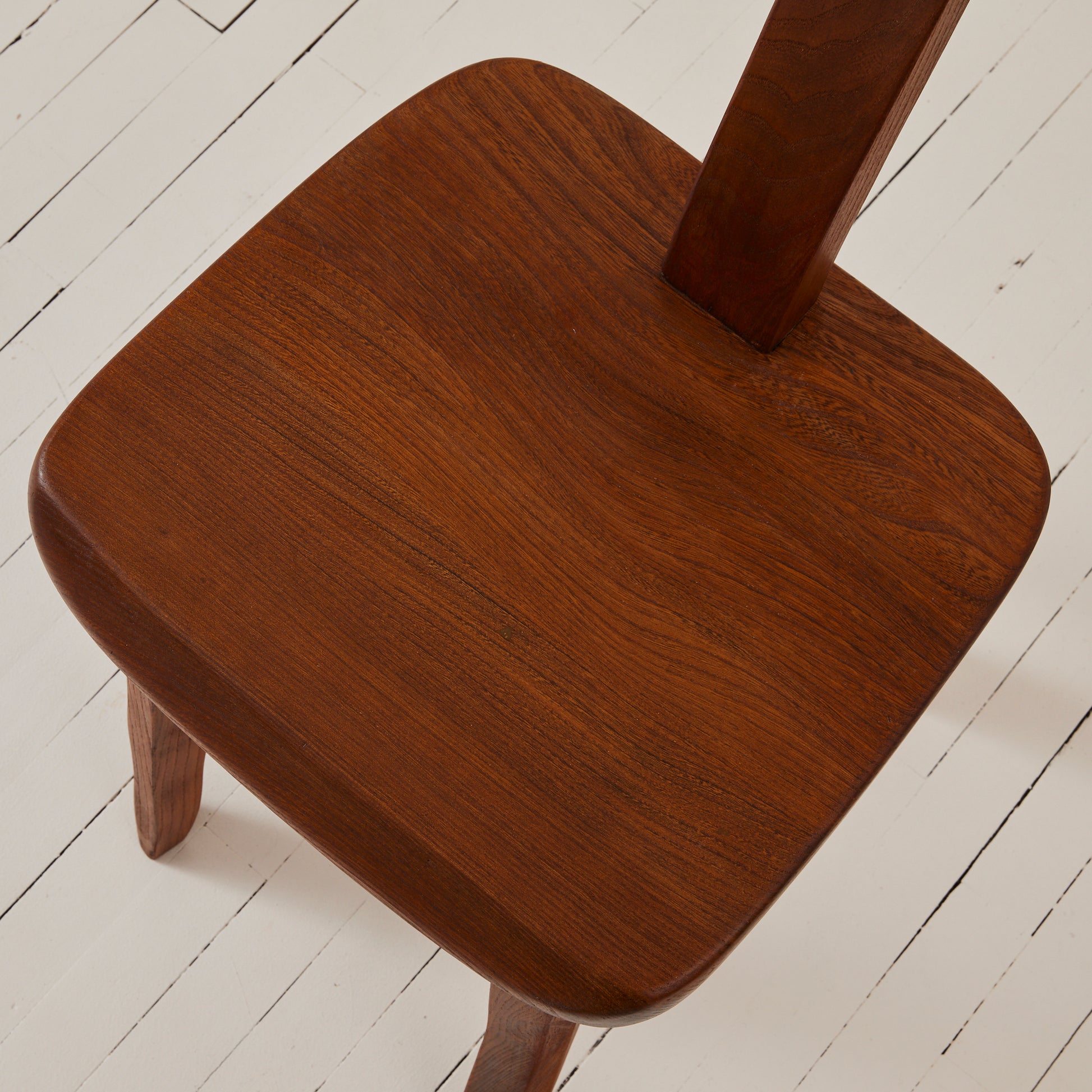 Olavi Hanninen Brutalist T Chair in Solid Elm, 1950's