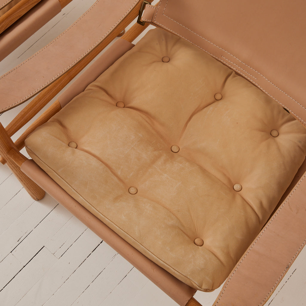 Arne Norell "Sirocco" Safari Leather Lounge Chairs, 1960's, a Pair