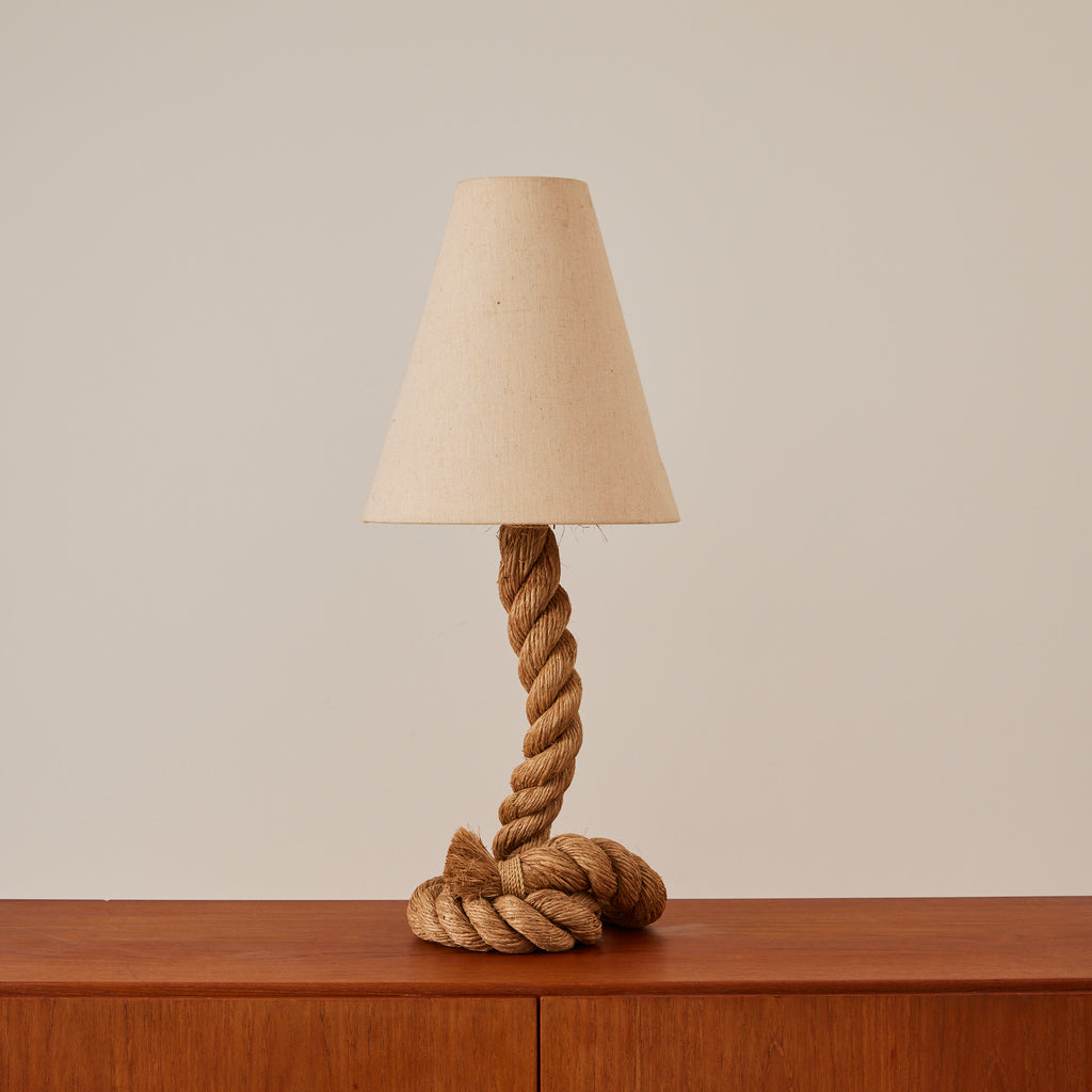 Audoux and Frida Minet Rope Table Lamp, French Mid Century, 1960s