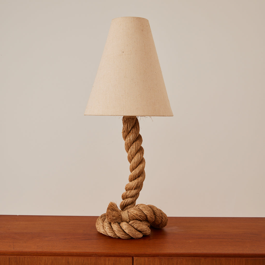 Audoux and Frida Minet Rope Table Lamp, French Mid Century, 1960s