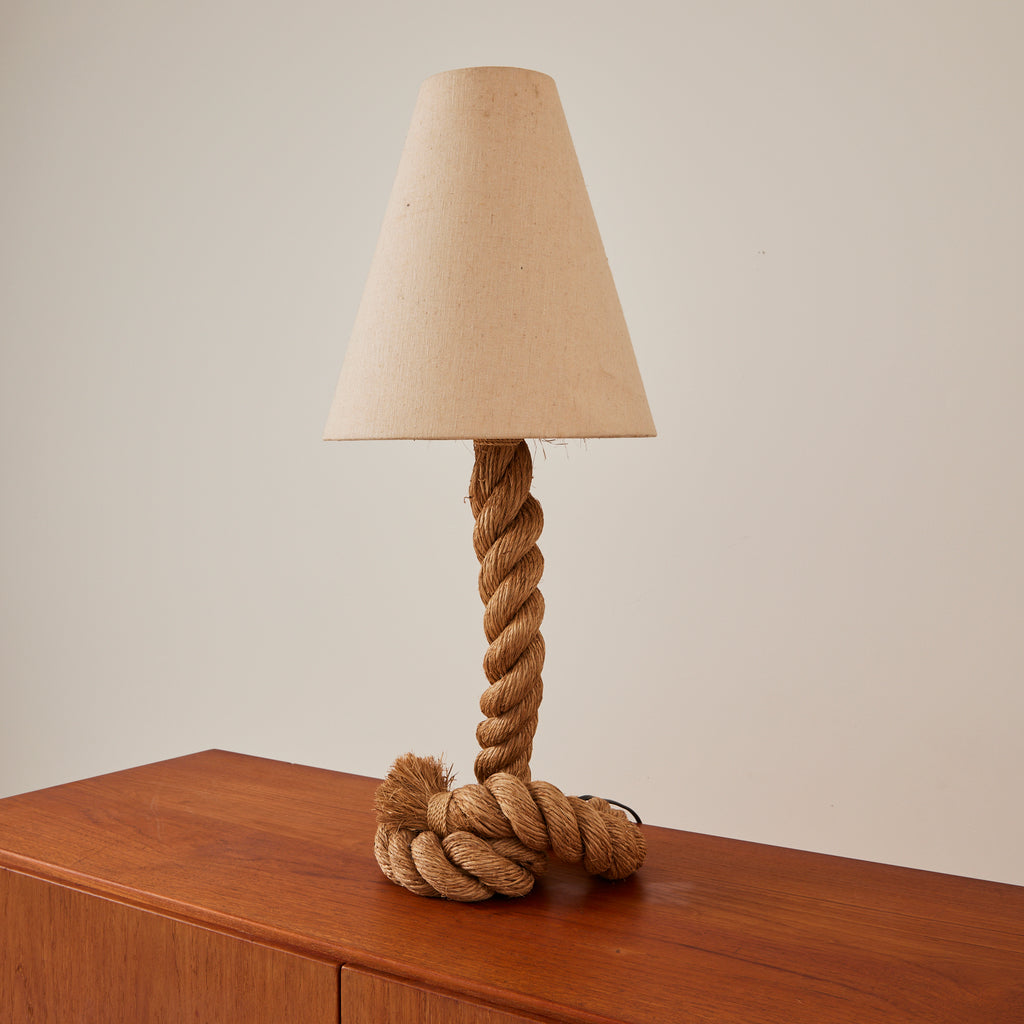 Audoux and Frida Minet Rope Table Lamp, French Mid Century, 1960s