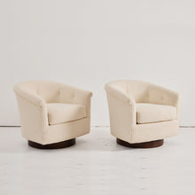 Load image into Gallery viewer, Milo Baughman Attributed Swivel Tub Chairs in Ivory Boucle, 1950&#39;s
