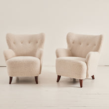 Load image into Gallery viewer, SOLD Swedish Modern Armchairs in Sheepskin, 1950&#39;s
