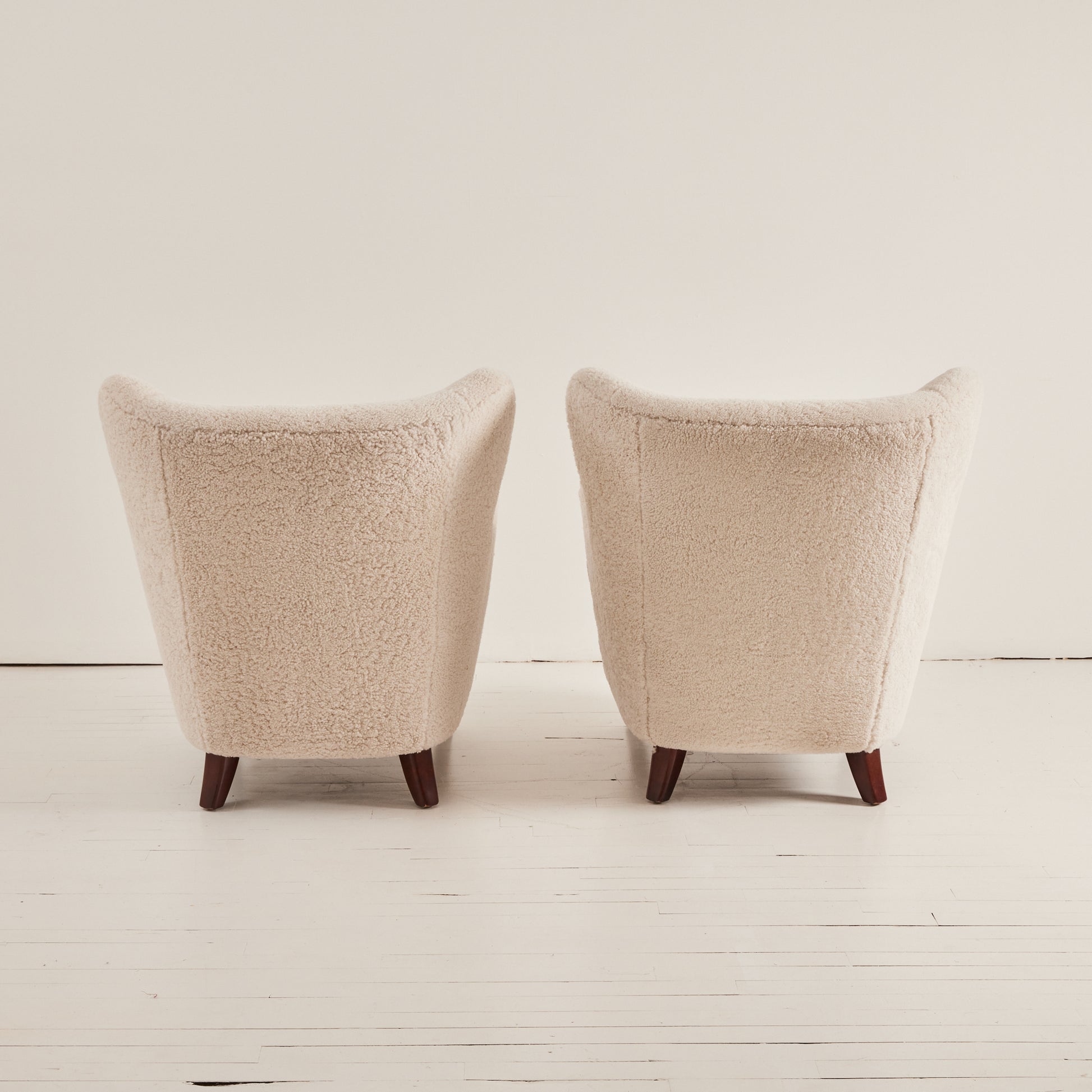 SOLD Swedish Modern Armchairs in Sheepskin, 1950's