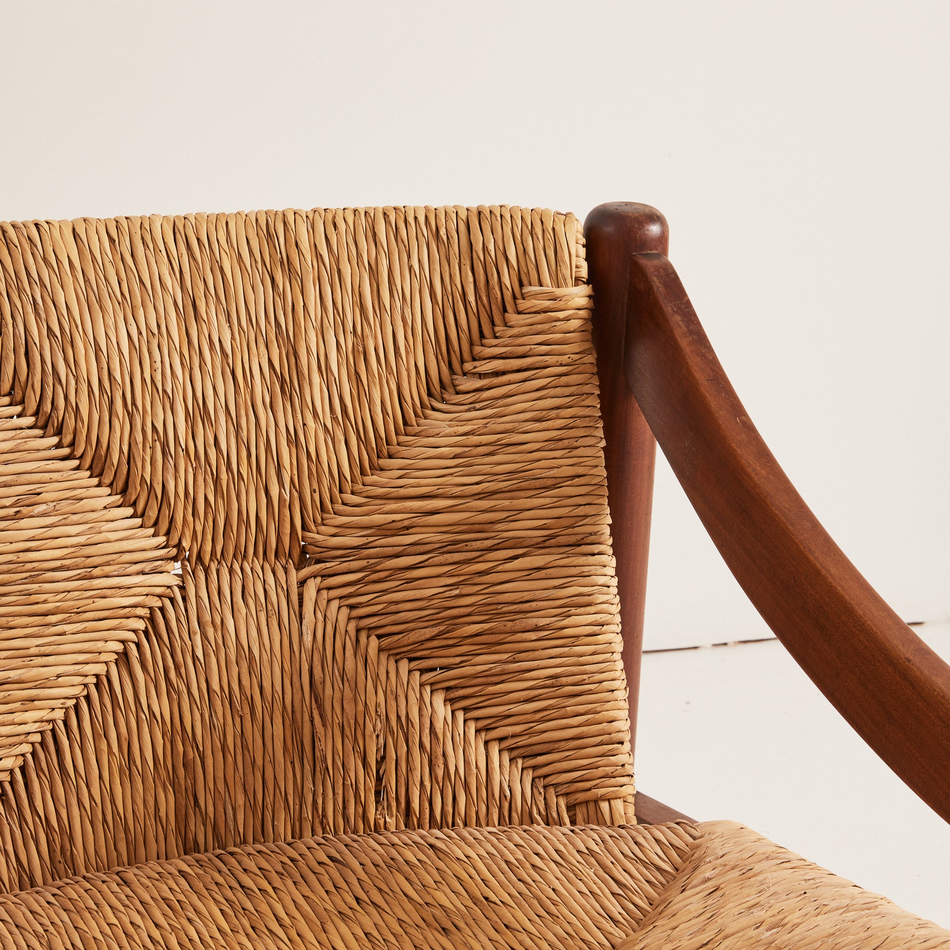 Vico Magistretti "Carimate" Chairs | 1960s Vintage Lacquered Beech and Rush for Cassina, Set of 2