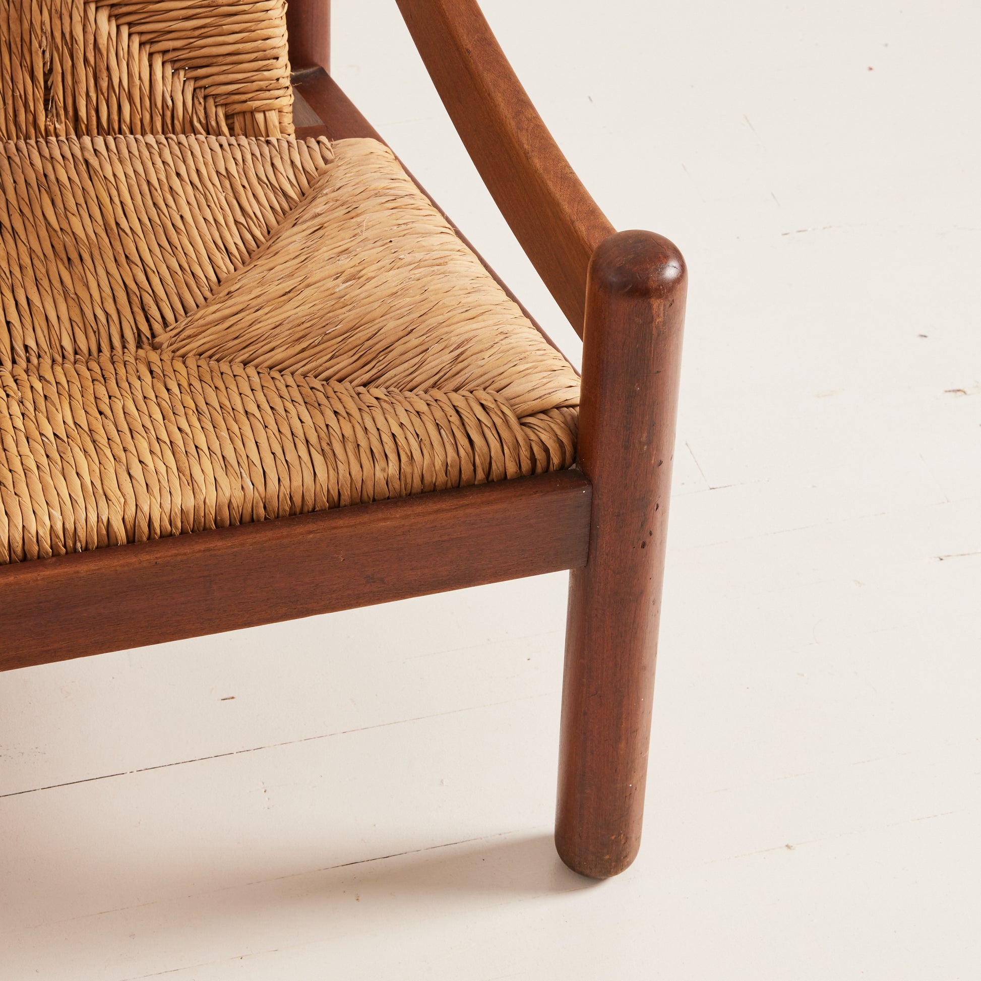 Vico Magistretti "Carimate" Chairs | 1960s Vintage Lacquered Beech and Rush for Cassina, Set of 2