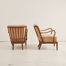 Load image into Gallery viewer, Alfred Christensen Danish Modern Armchairs, Beech Frame With Cushions, 1940&#39;s

