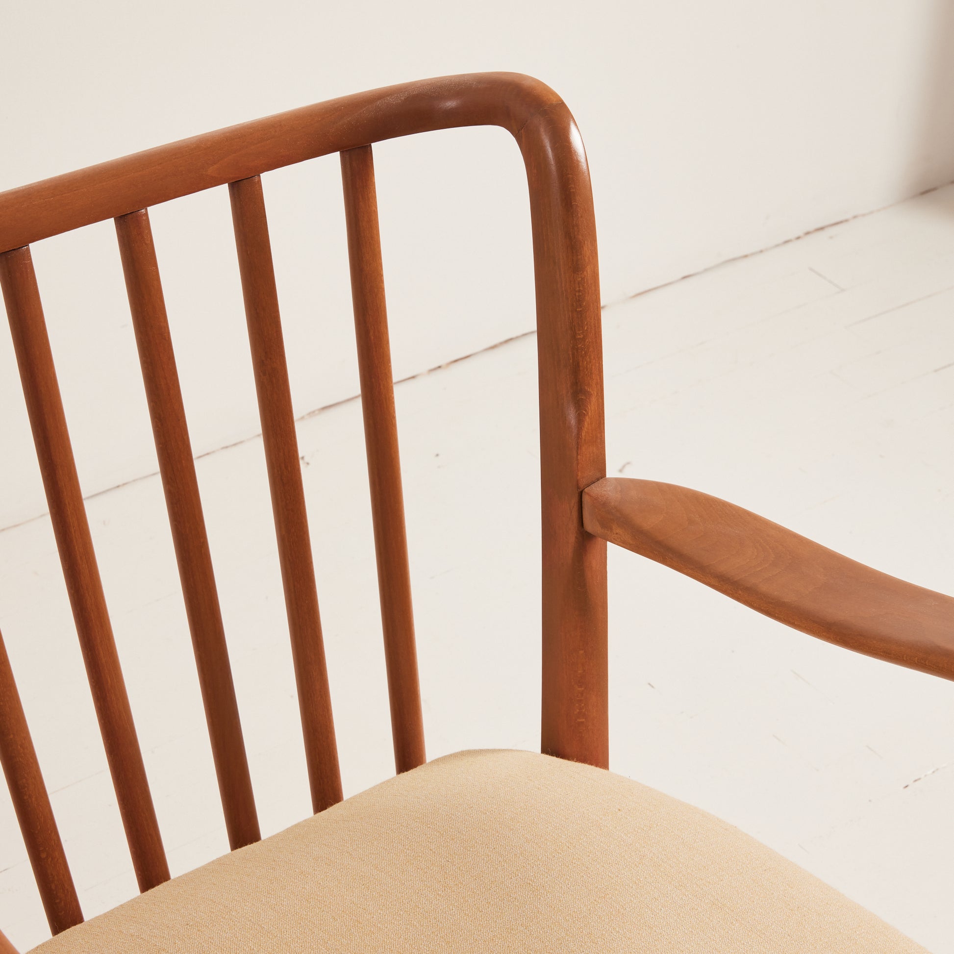 SOLD Alfred Christensen Danish Modern Armchairs, Beech Frame With Cushions, 1940's