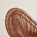 SOLD Janine Abraham and Dirk Jan Rol Rattan Lounge Chair, France 1950's