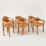 Rainer Daumiller Dining Chairs, 1970s Vintage Solid Pine Chairs for Hirtshals Savvaerk, Set of 6