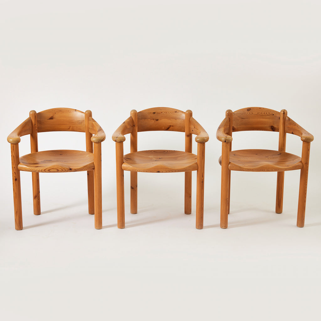 SOLD Rainer Daumiller Solid Pine Chairs, set of 6, 1970's