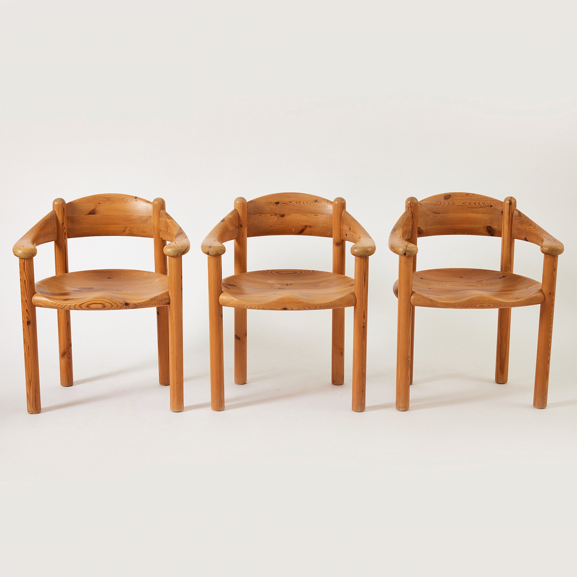 SOLD Rainer Daumiller Dining Chairs, 1970s Vintage Solid Pine Chairs for Hirtshals Savvaerk, Set of 6