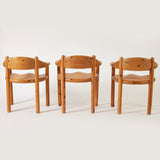 Rainer Daumiller Dining Chairs, 1970s Vintage Solid Pine Chairs for Hirtshals Savvaerk, Set of 6