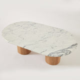SOLD Marble Coffee Table with Oak legs