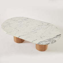 Load image into Gallery viewer, Marble Coffee Table with Oak legs
