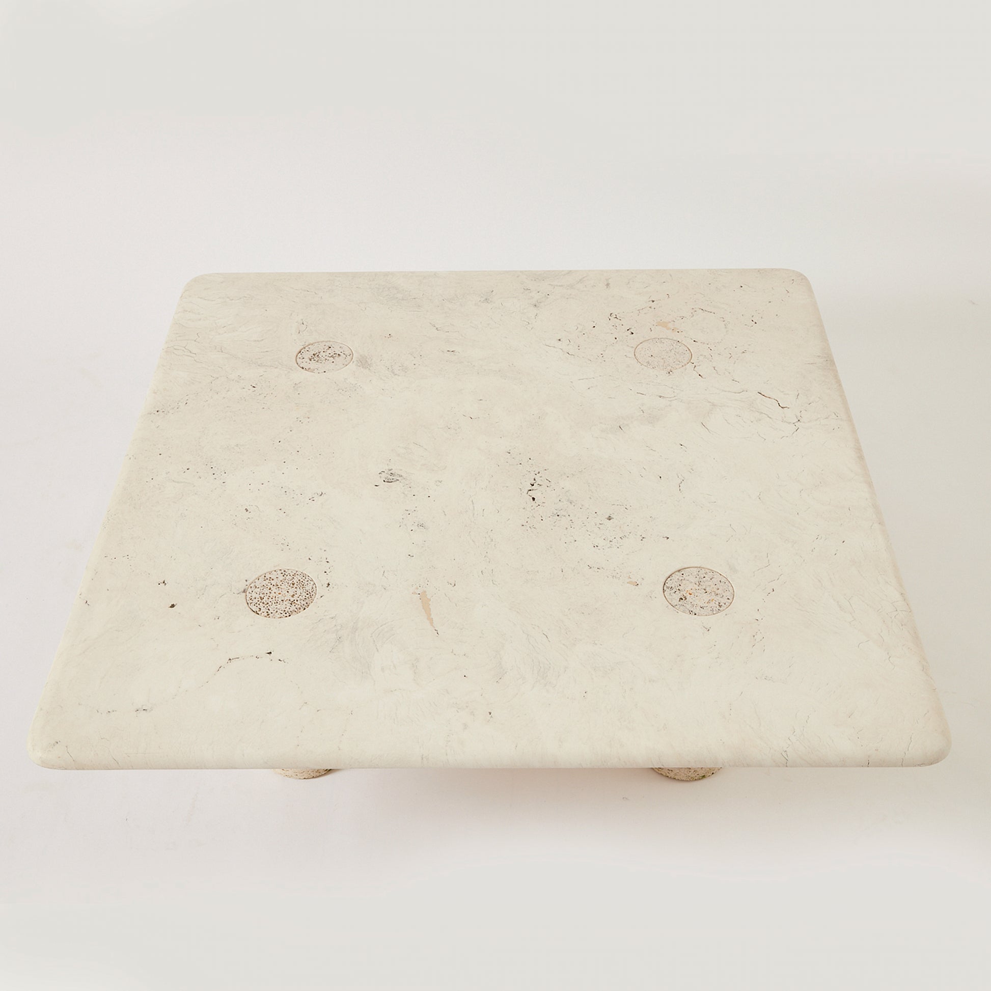 SOLD Angelo Mangiarotti Travertine Coffee Table for Up and Up, 1970's