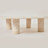 SOLD Angelo Mangiarotti Travertine Coffee Table for Up and Up, 1970's