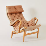 SOLD Bruno Mathsson Pernilla Leather Chair, DUX, Sweden