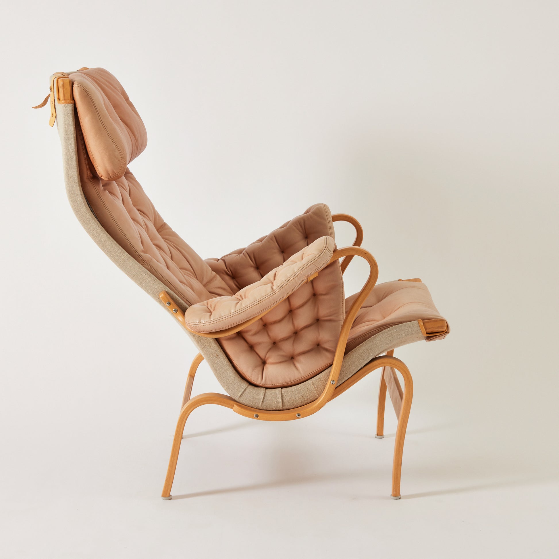 SOLD Bruno Mathsson Pernilla Leather Chair, DUX, Sweden