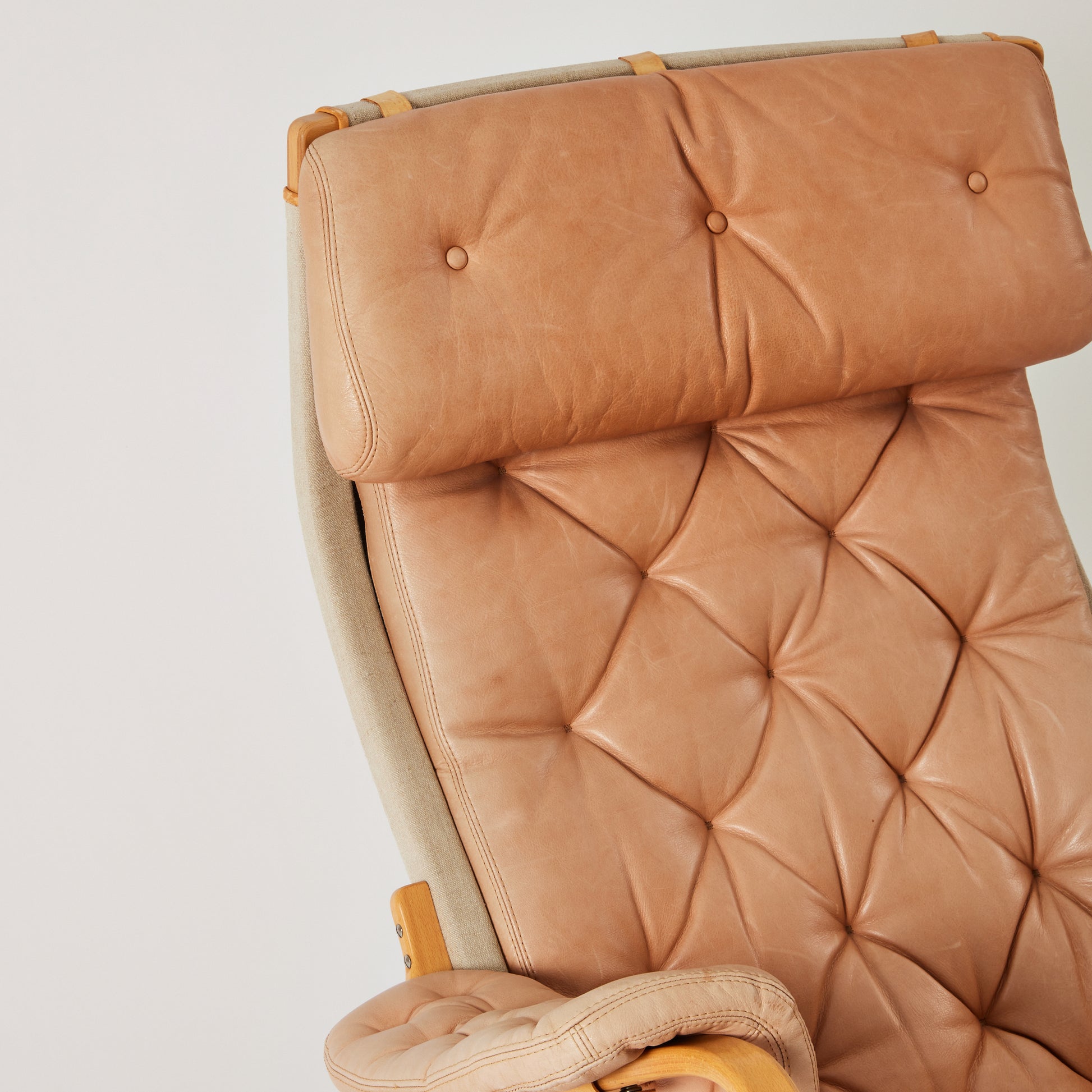 SOLD Bruno Mathsson Pernilla Leather Chair, DUX, Sweden