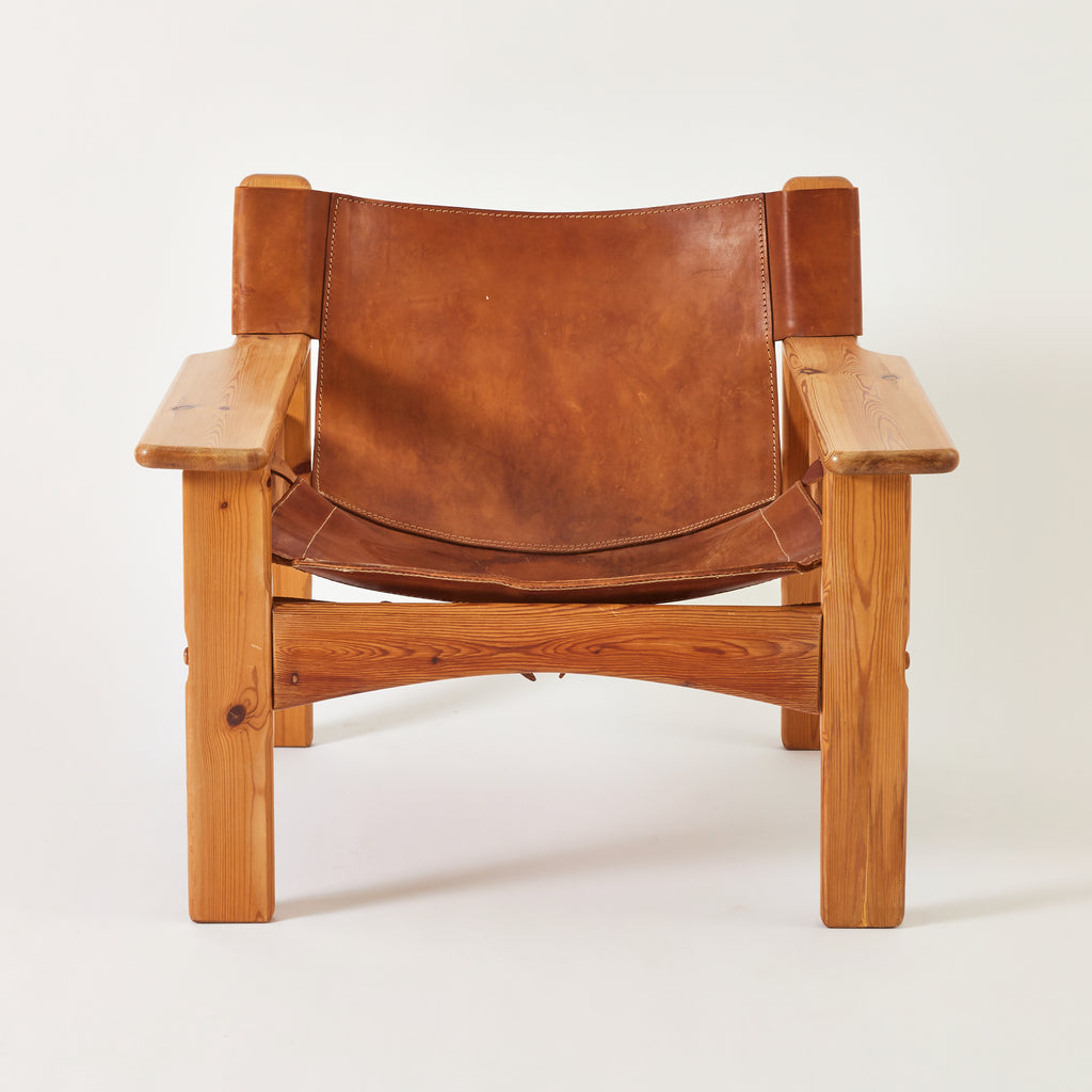 SOLD Karin Mobring designed Pine and Leather "Natura" Chairs, a pair