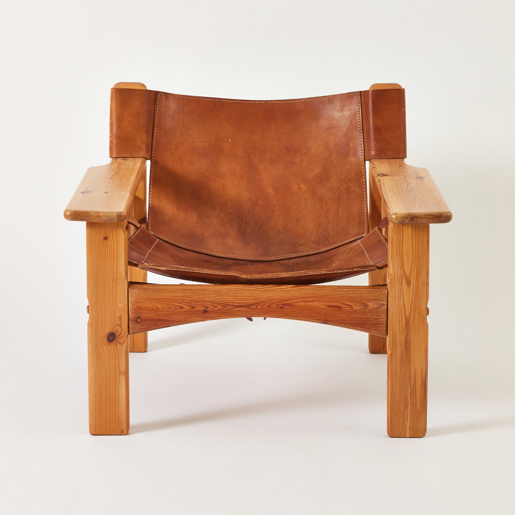 SOLD Karin Mobring designed Pine and Leather "Natura" Chairs, a pair