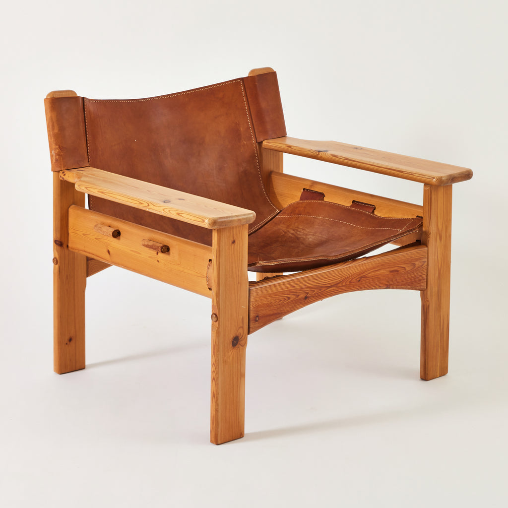 SOLD Karin Mobring designed Pine and Leather "Natura" Chairs, a pair