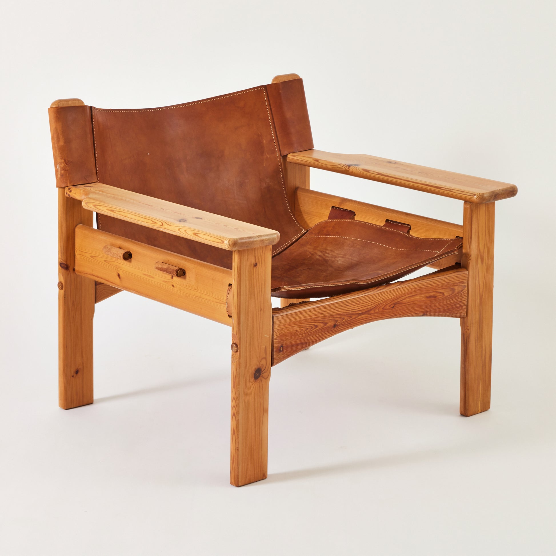 SOLD Karin Mobring designed Pine and Leather "Natura" Chairs, a pair