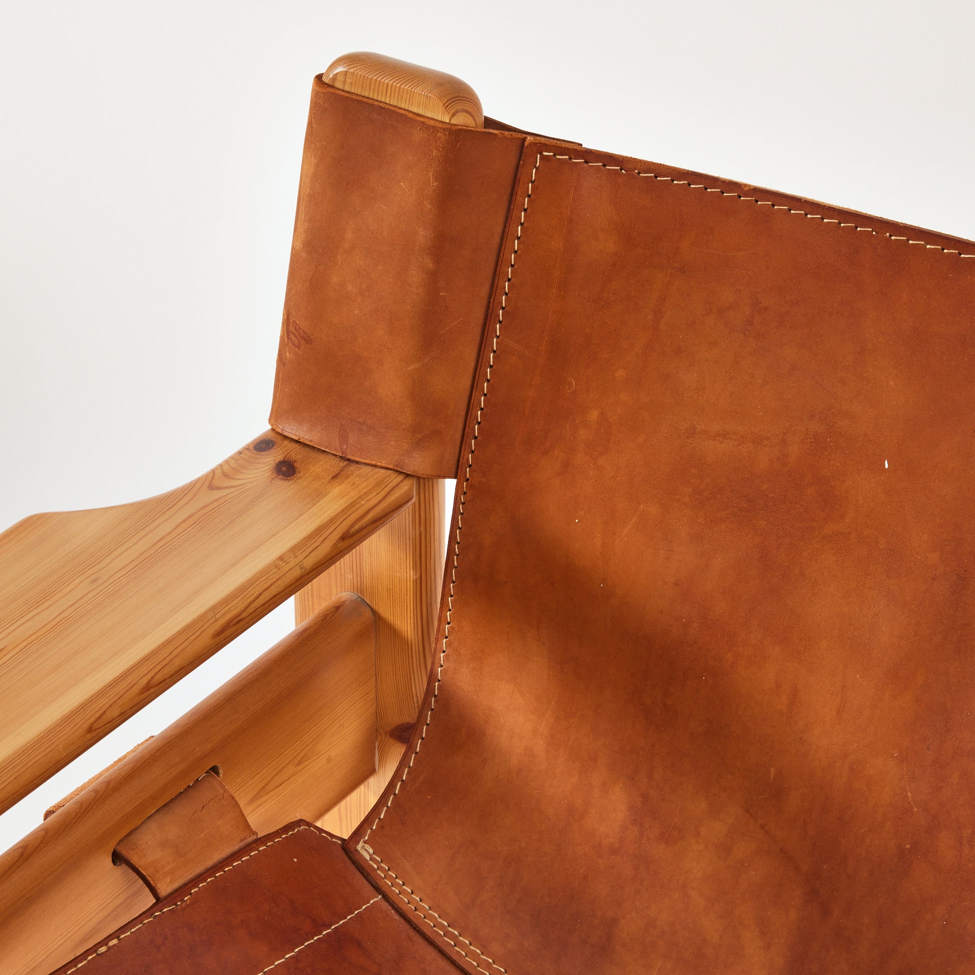 SOLD Karin Mobring designed Pine and Leather "Natura" Chairs, a pair